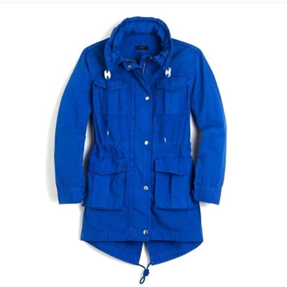 J Crew Blue Cotton Utility Jacket Size XSmall - Picture 1 of 13